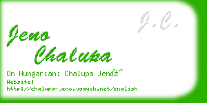 jeno chalupa business card